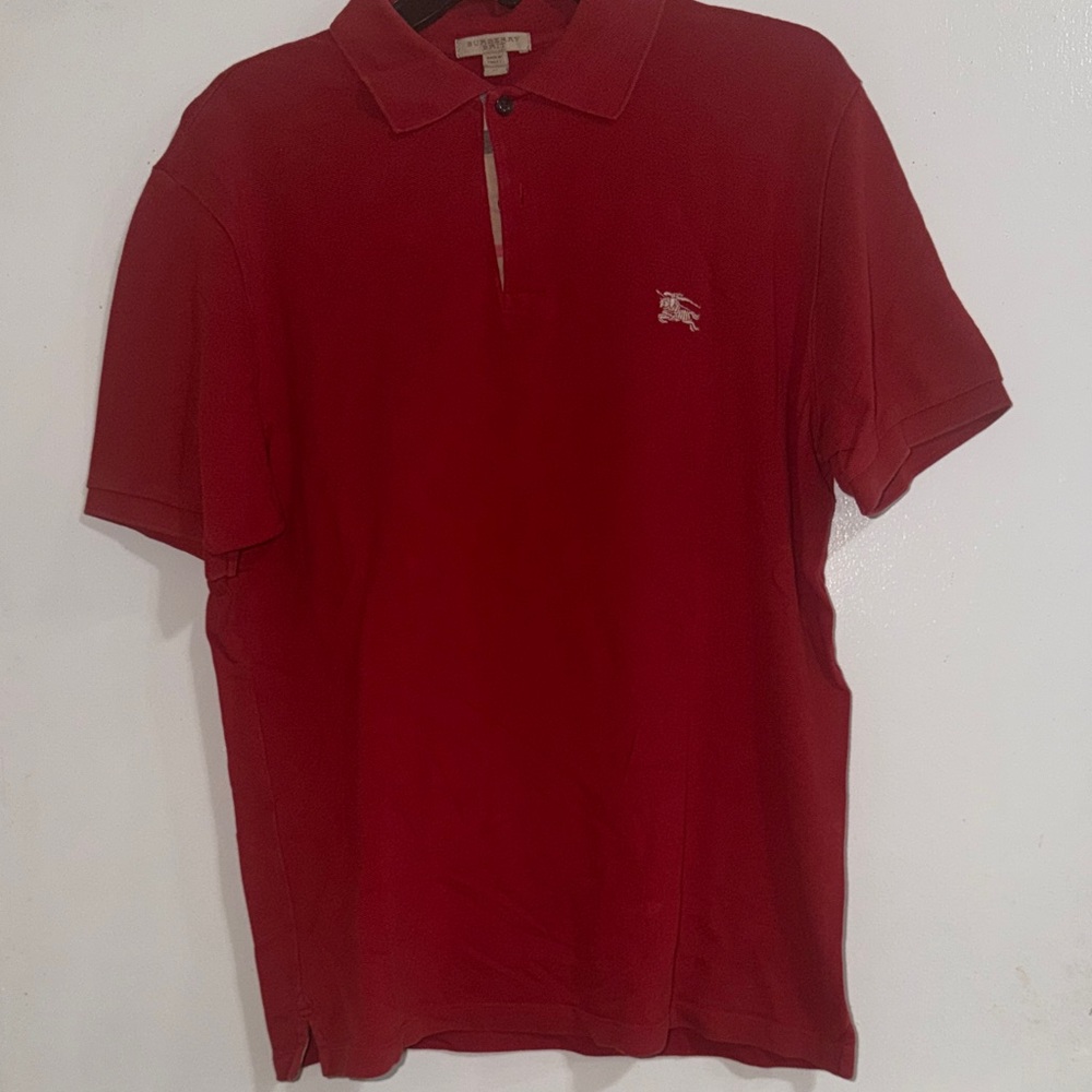 Burberry Red Polo Shirt with White Logo